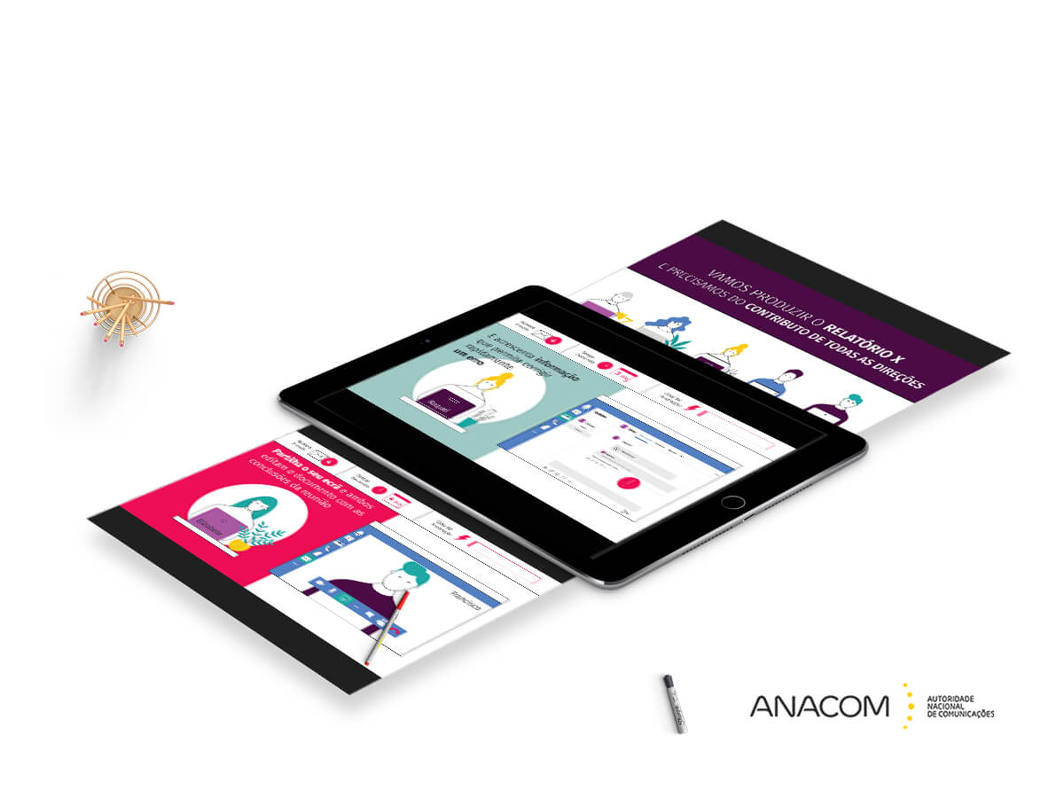 Vídeo em Motion Design Teams para ANACOM, desenvolvido pela Mind Forward, agência de marketing digital