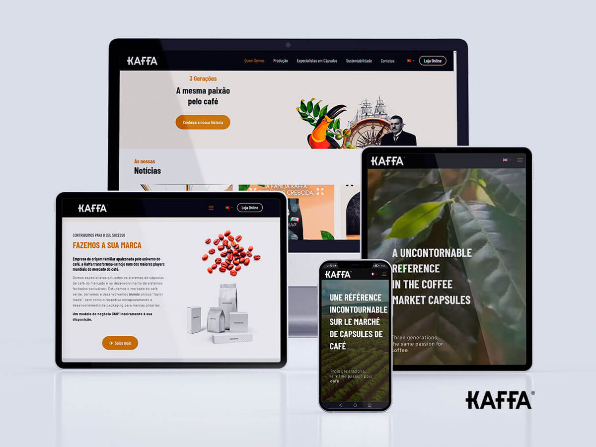 Website Kaffa Cafés - Portfolio Mind Forward